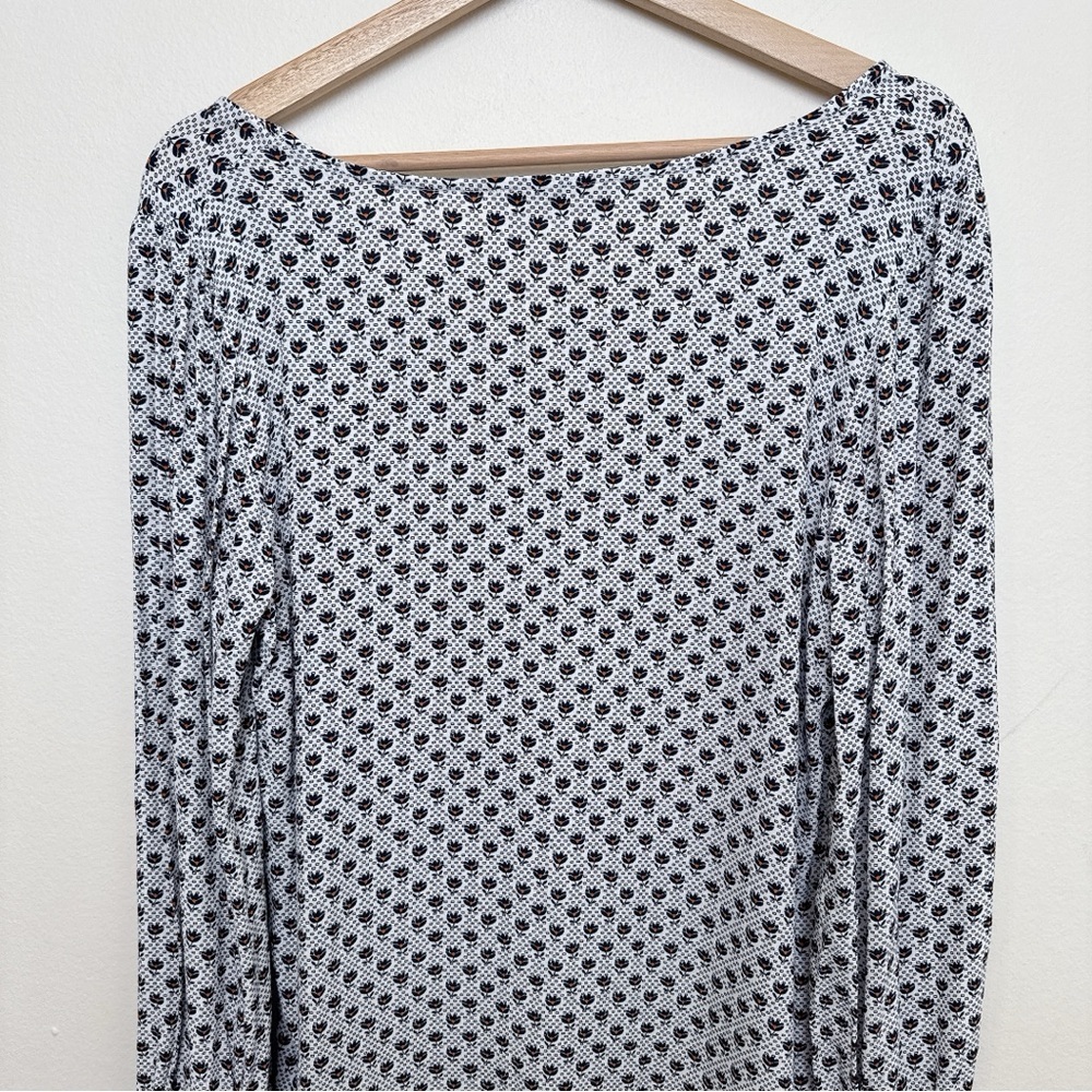 Loft Womens Small Rayon Long Sleeve Printed Blouse - Picture 13 of 15